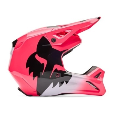 Capacete integral rosa com detalhes pretos e cinza