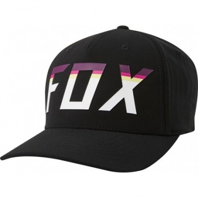 Boné preto com logo FOX em branco e rosa