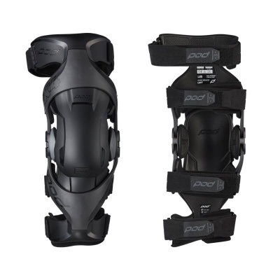 Par de joelheiras pretas com tiras ajustáveis em velcro