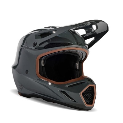 capacete integral cinzento metálico com detalhes em bronze para ciclismo BMX ou motocross