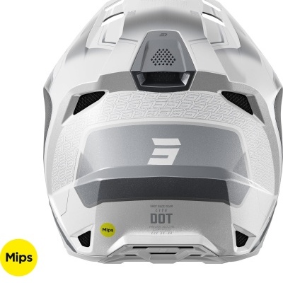 Capacete branco com detalhes cinzentos e ventilações