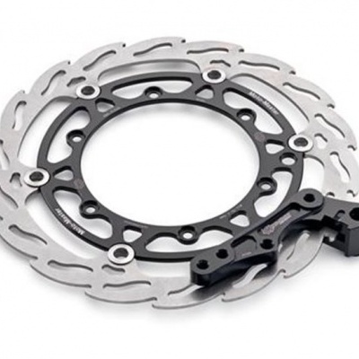 Disco de travão para bicicleta em aço inoxidável e preto