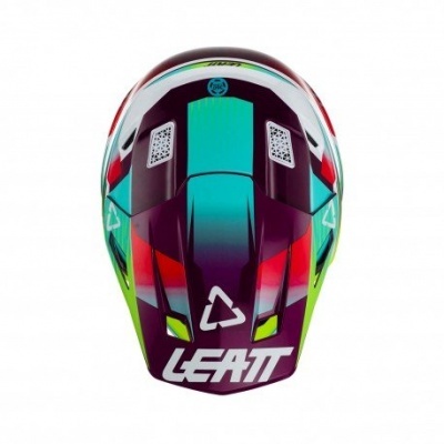 Capacete de motocross colorido com logotipo LEATT
