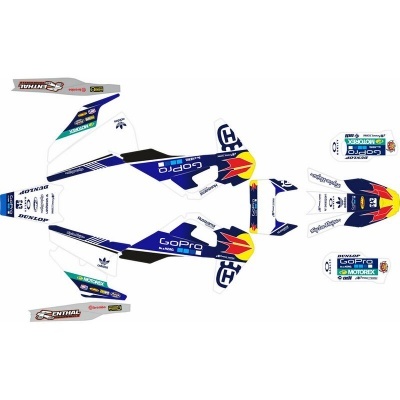 Autocolantes para mota com logótipos GoPro, Husqvarna, Dunlop, Motorex e Renthal