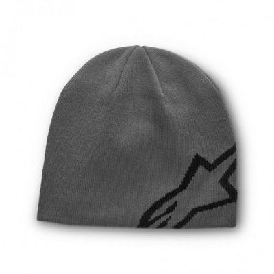 Gorro cinzento com padrão preto