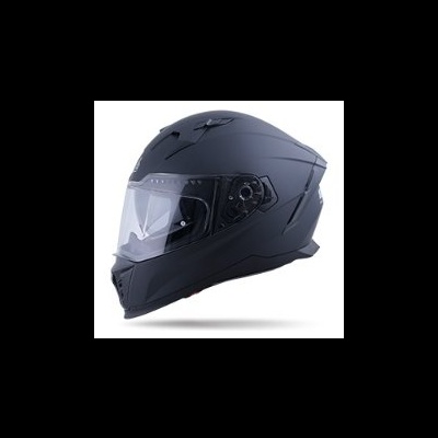 Capacete integral preto fosco com viseira transparente