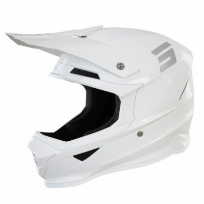 Capacete integral branco com interior preto para motocross