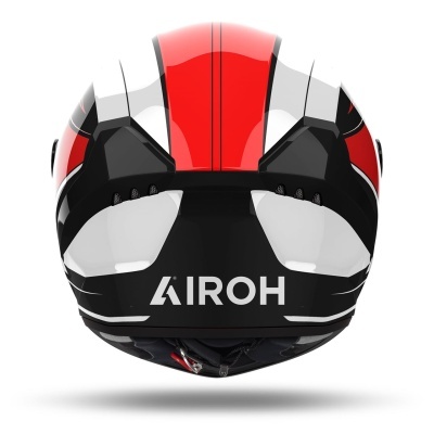 Capacete de motocicleta AIROH vermelho, branco e preto