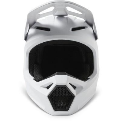 Capacete integral branco com passagens de ar pretas e forro almofadado preto