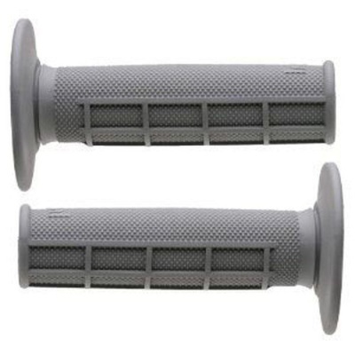 Punhos cinza para bicicleta com textura antiderrapante e padrão em grelha