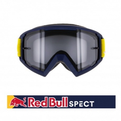 Óculos de proteção Red Bull SPECT com armação azul escura e lentes cinza espelhadas