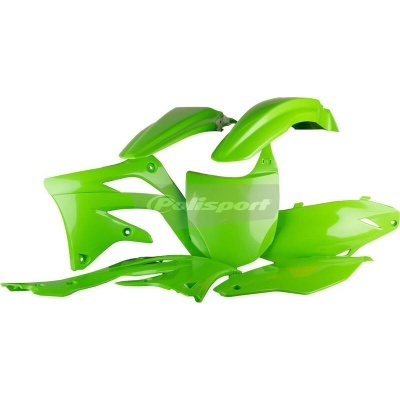 Peças plásticas verdes para motocicleta com logótipo Polisport