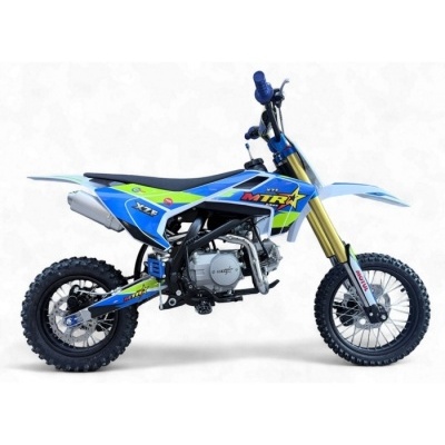 Motocross azul e verde com palavras MTRX e XZR na lateral