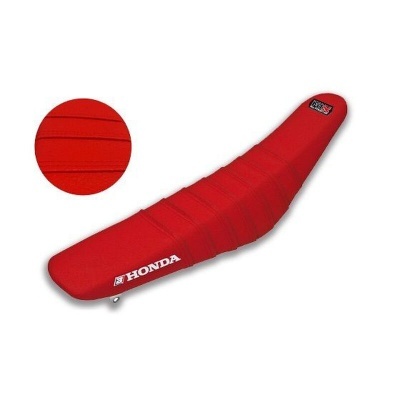 Banco de moto vermelho com logotipo Honda