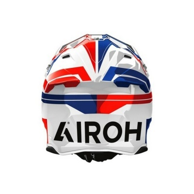 Capacete motocross AIROH vermelho azul branco