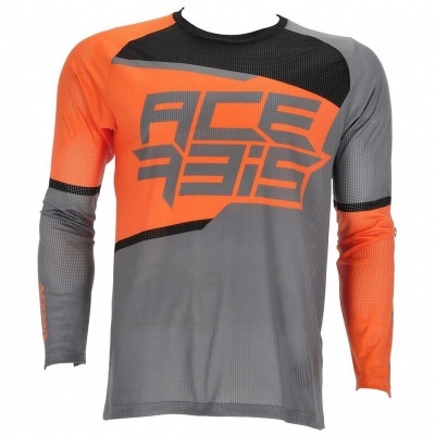 Camisola desportiva laranja, cinza e preta com texto ACE 9315
