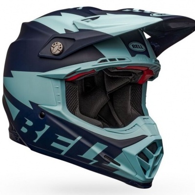 Capacete integral azul escuro e azul claro BELL para motocross ou bicicleta
