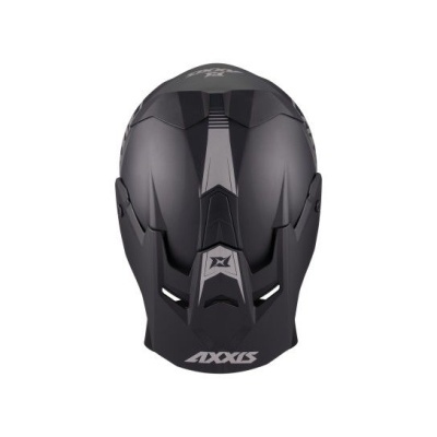 Capacete integral preto da marca AXXIS com detalhes cinza