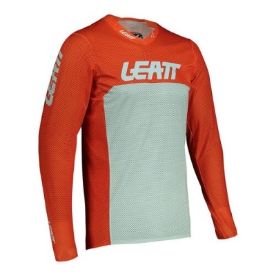 Camisola desportiva laranja e cinza com logo LEATT