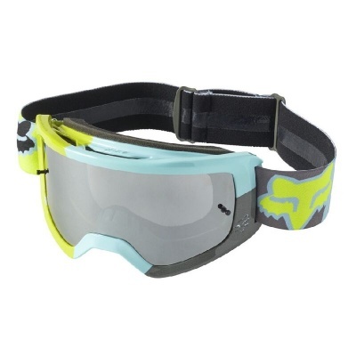 Óculos de proteção desportivos azul claro e amarelo com lente espelhada