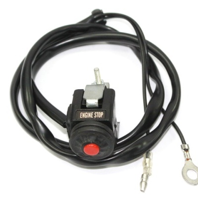 Interruptor de motor com botão vermelho e cabo preto