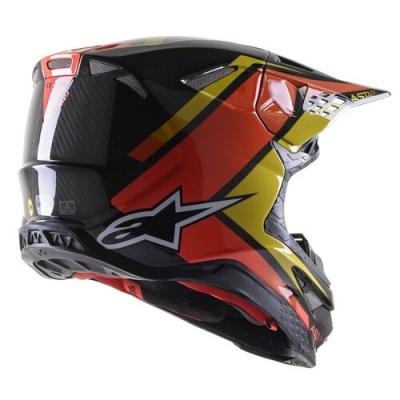 Capacete integral de mota colorido com logotipo branco