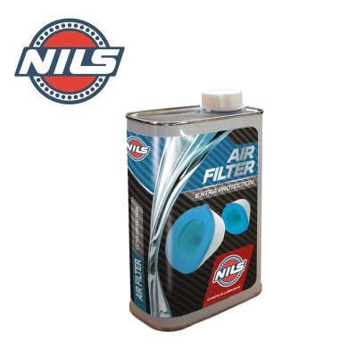Lata metálica NILS Air Filter com filtro azul e logótipo NILS