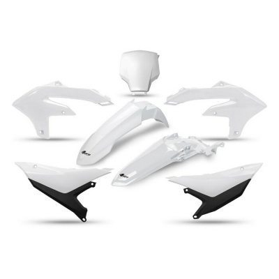 Peças plásticas para carroçaria de motocicleta em branco e preto com logótipo Acerbis