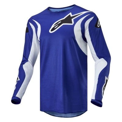 Camisola azul de manga comprida com logótipos Alpinestars em branco e preto