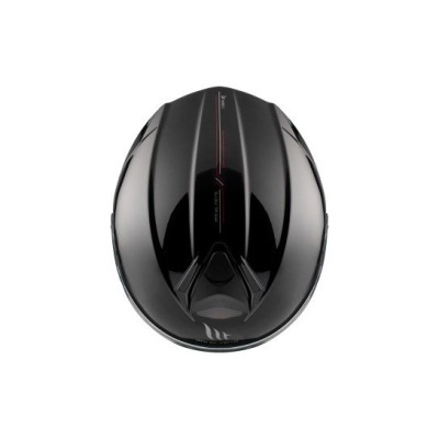 Capacete preto brilhante para ciclismo visto de cima