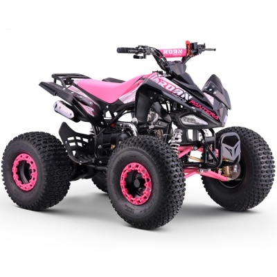 Quadriciclo rosa e preto para crianças com texto ROAN RACING PANTERA