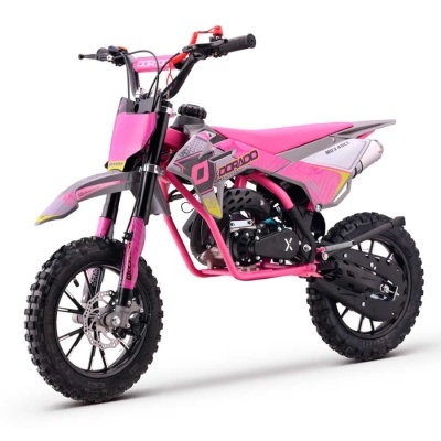 Motocross rosa e preto para criança com pneus de terra