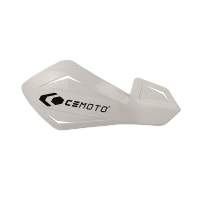 Protetor de mão branco para mota com logótipo CEMOTO