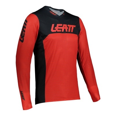 Camisola desportiva de manga comprida vermelha e preta com logo LEATT
