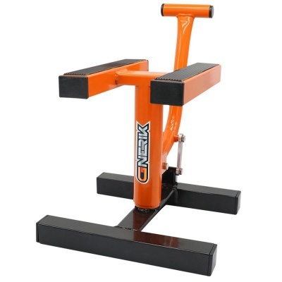 suporte para bicicleta metálico laranja e preto com almofadas e logo GNERIK