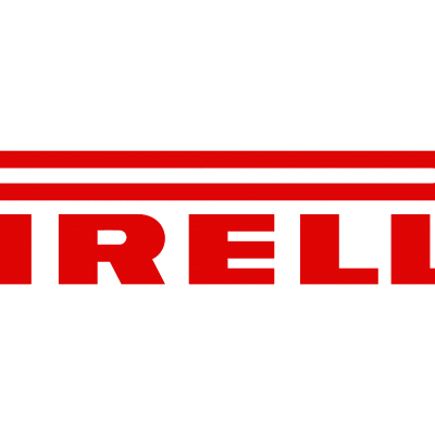Logótipo Pirelli vermelho em fundo preto