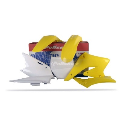 Peças plásticas para mota amarelas e brancas com caixa POLISPORT