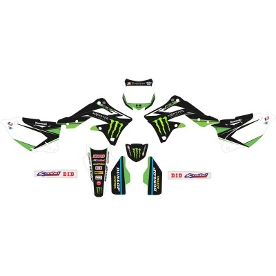 Conjunto de autocolantes para mota Kawasaki com múltiplos logos