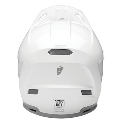 Capacete branco para motociclismo com marca Thor e modelo Sector