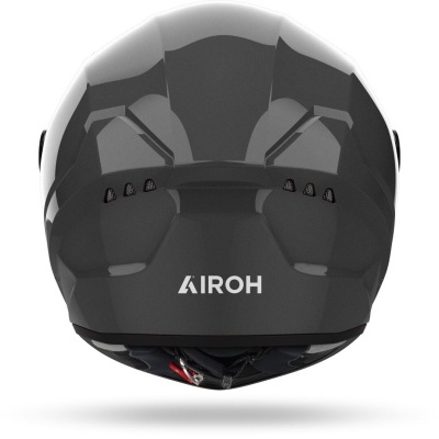 Capacete de mota preto mate AIROH visto de trás