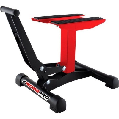 Suporte para motocicleta Cross pro em metal preto e vermelho com base larga