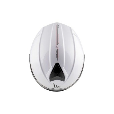 Capacete branco com detalhes cinza e texto MIPS