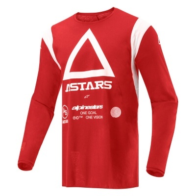 Camisola vermelha e branca Alpinestars de manga comprida