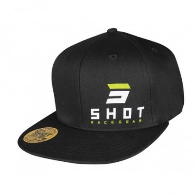 Boné preto com logotipo SHOT RACE GEAR em verde e branco