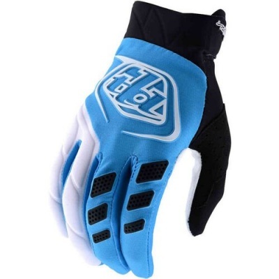 Luvas de ciclismo ou motocross azul, branco e preto com logótipo THOR