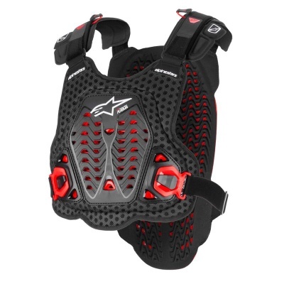 Camisola de proteção preta e vermelha para motocross da marca Alpinestars