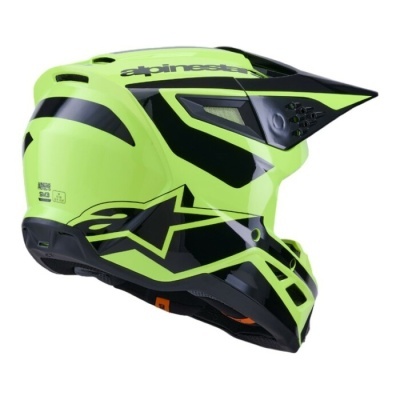 Capacete integral motocross amarelo neon e preto com visor