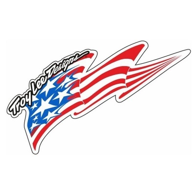 Autocolante com design da bandeira americana e texto Troy Lee Designs