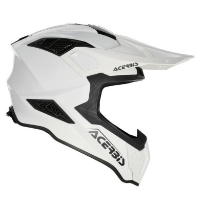 Capacete de motocross branco Acerbis com detalhes pretos