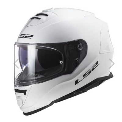 Capacete integral LS2 branco com viseira transparente